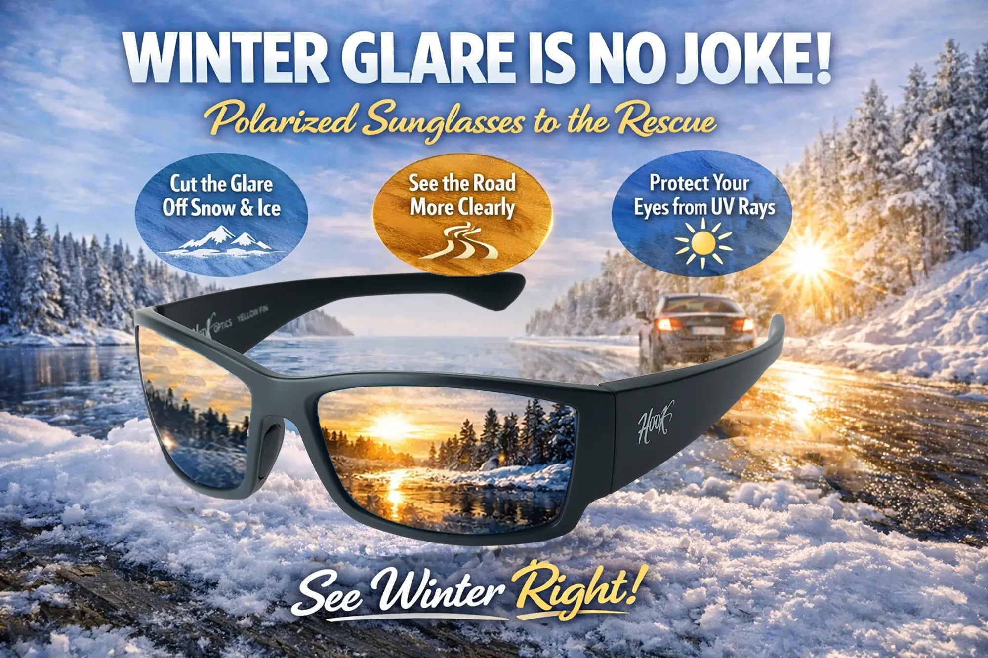 Best Sunglasses for Winter Driving: How ThermoForce and Hydroo Copper Lenses Increase Contrast and Reduce Glare - Hook sunglasses