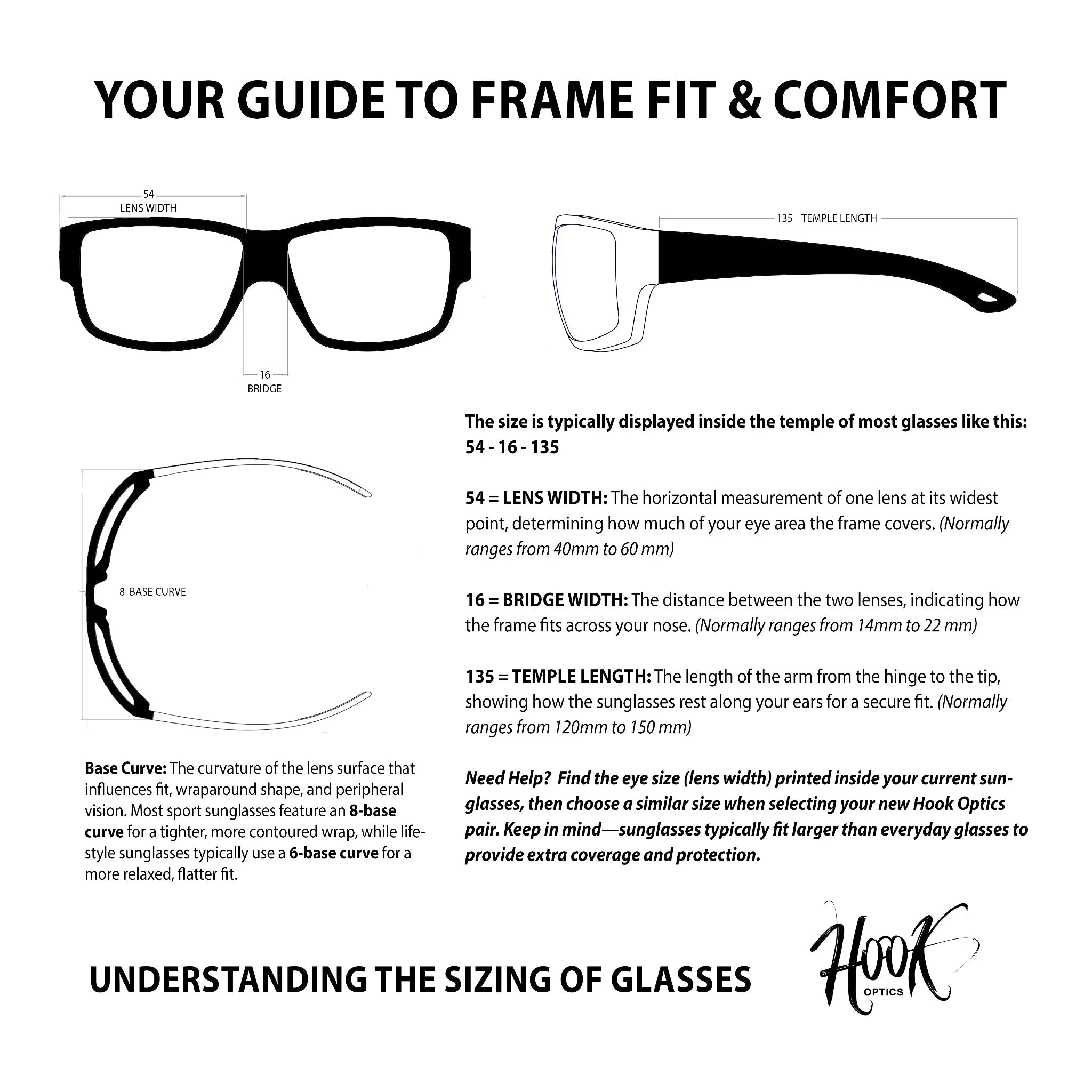 How to Find the Right Sunglass Size, A Simple Fit Guide from Hook Optics - Hook sunglasses