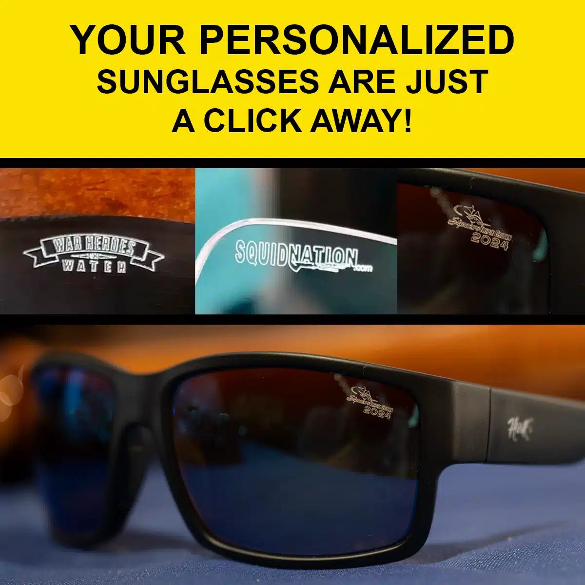 Personalize Engraving Polarized sunglasses make great for gifts.