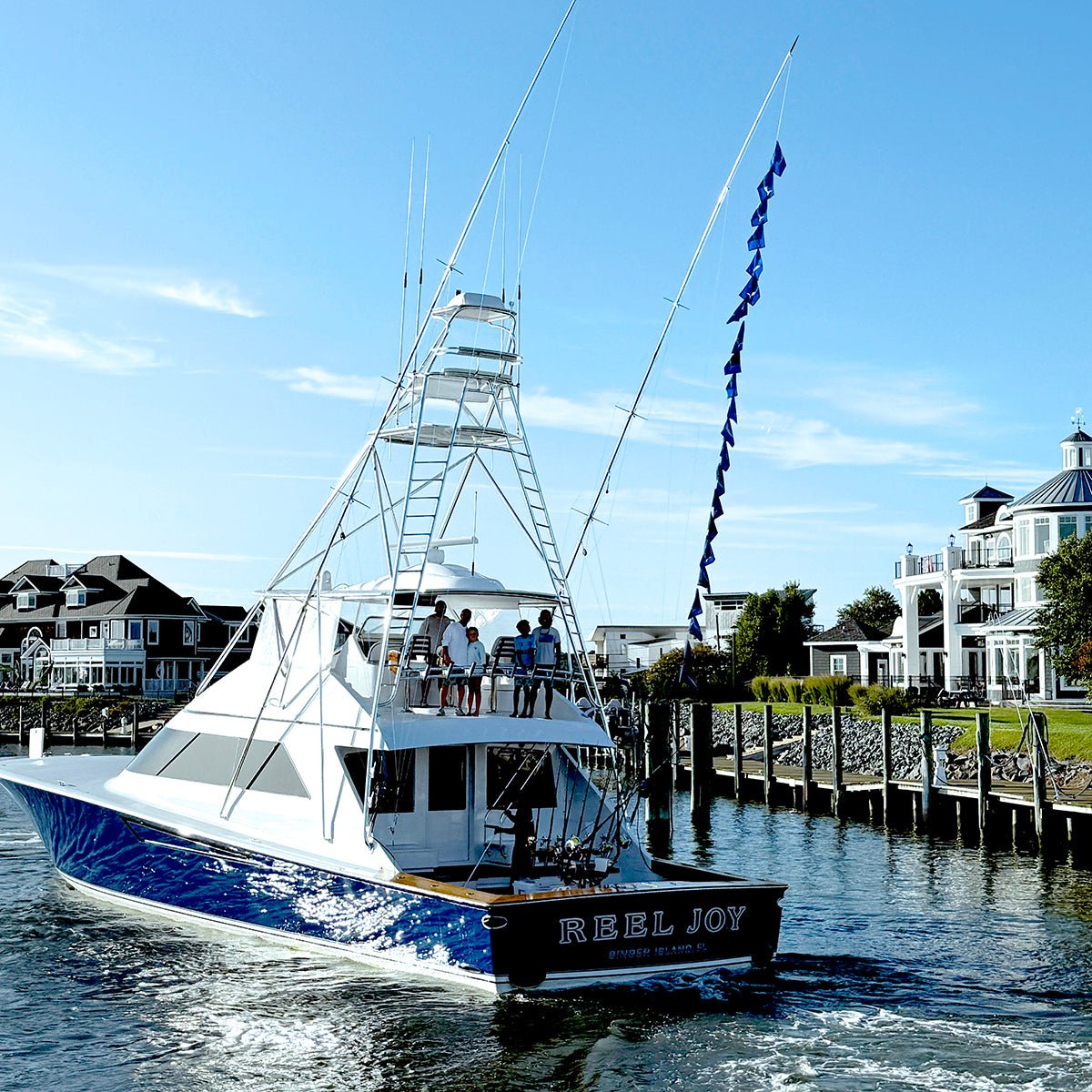 The boat named the REEL JOY catching marlin and wearing hook optics Polarized Sunglasses, catching marlin in Ocean City