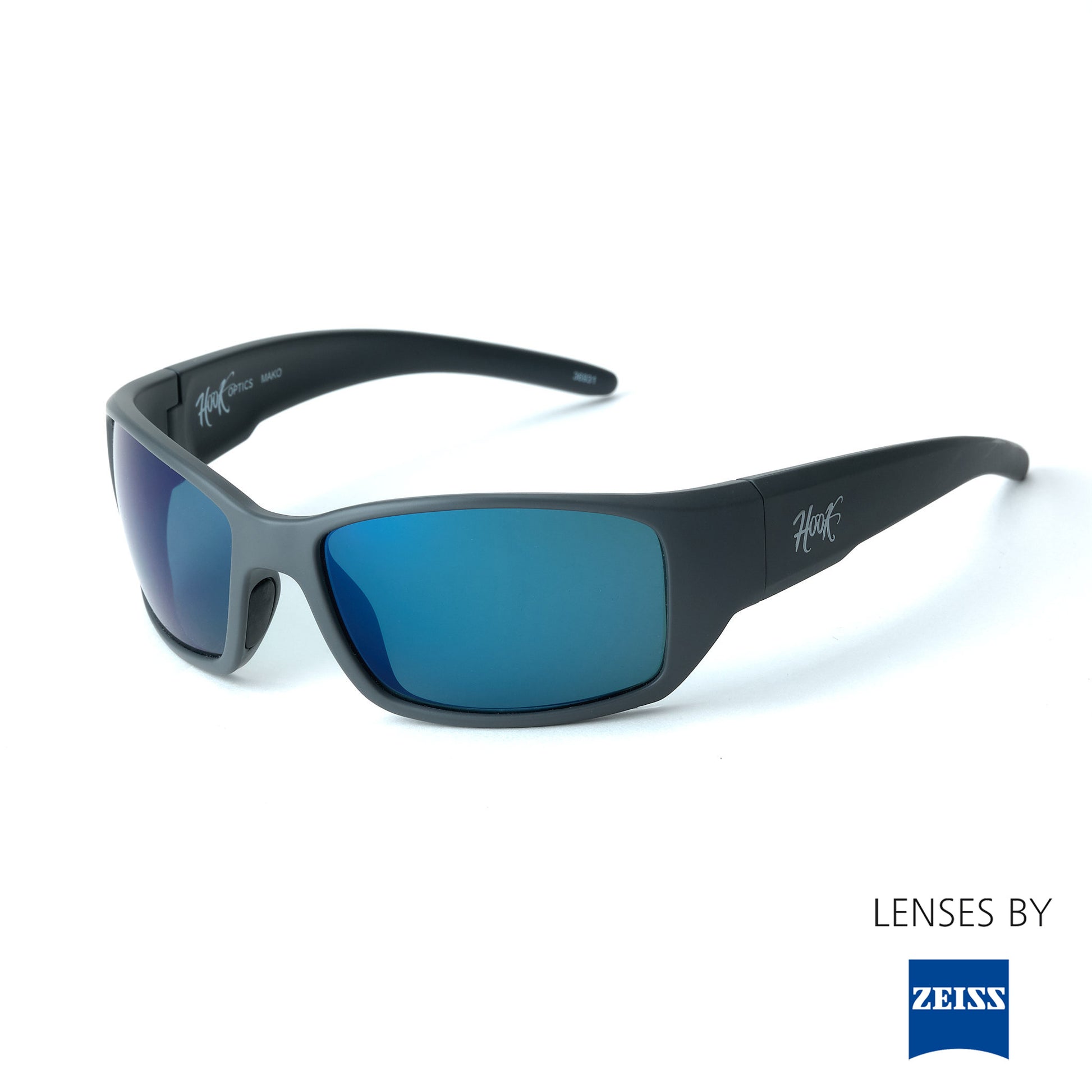 Hook Optics Mako polarized sunglasses offering UV protection.