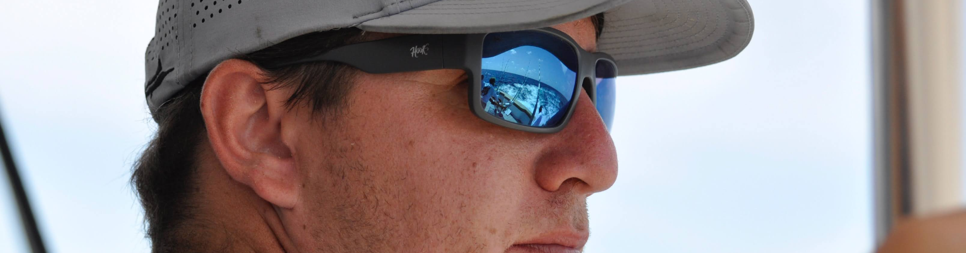 Fisherman wearing Hook Polarized Fishing Sunglasses