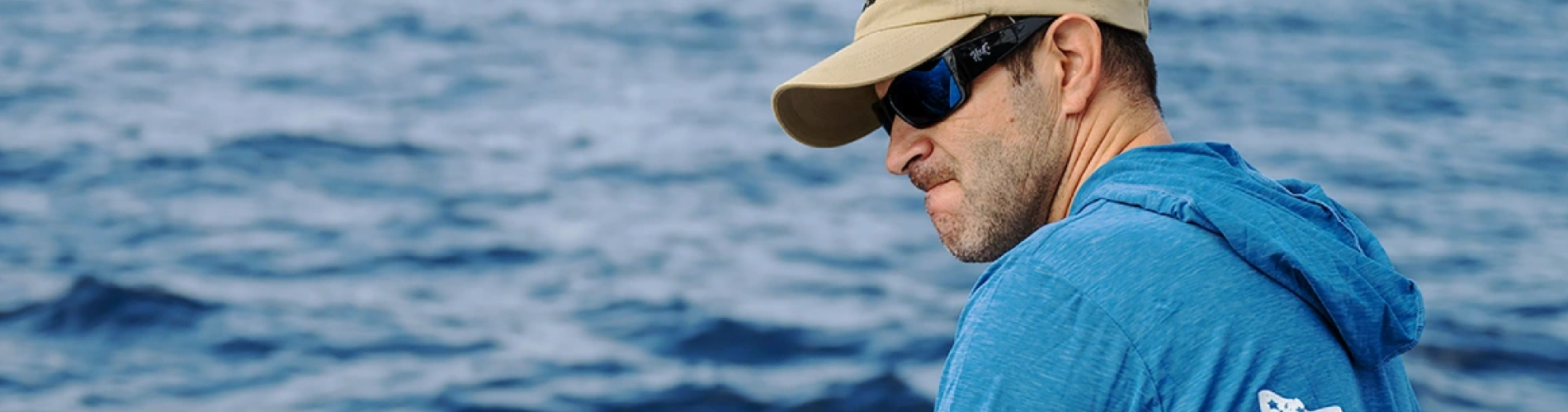 Fisherman wearing Hook Polarized Fishing Sunglasses