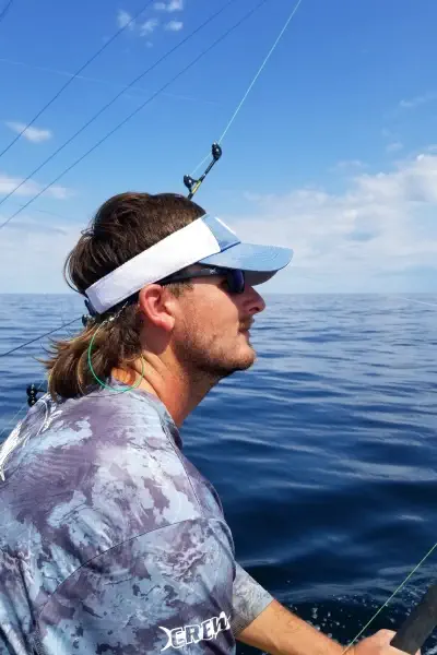 polarized fishing sunglasses on the ocean